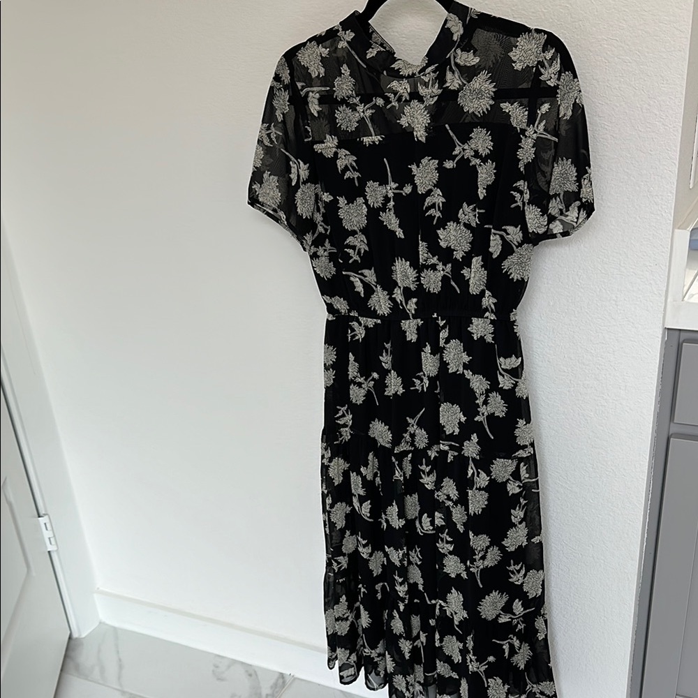 Floral Black Dress